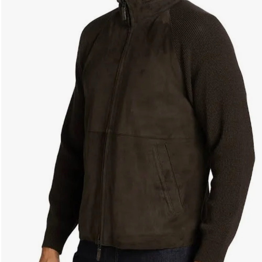 Emporio Armani suede blouson jacket IT50 US40 Brown